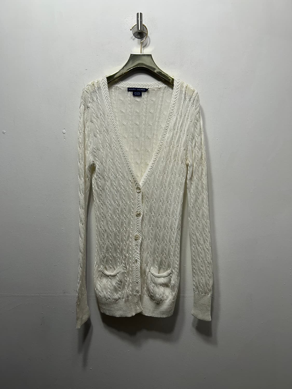 랄프로렌 폴로 여성 화이트 가디건 니트 S  상품이미지1