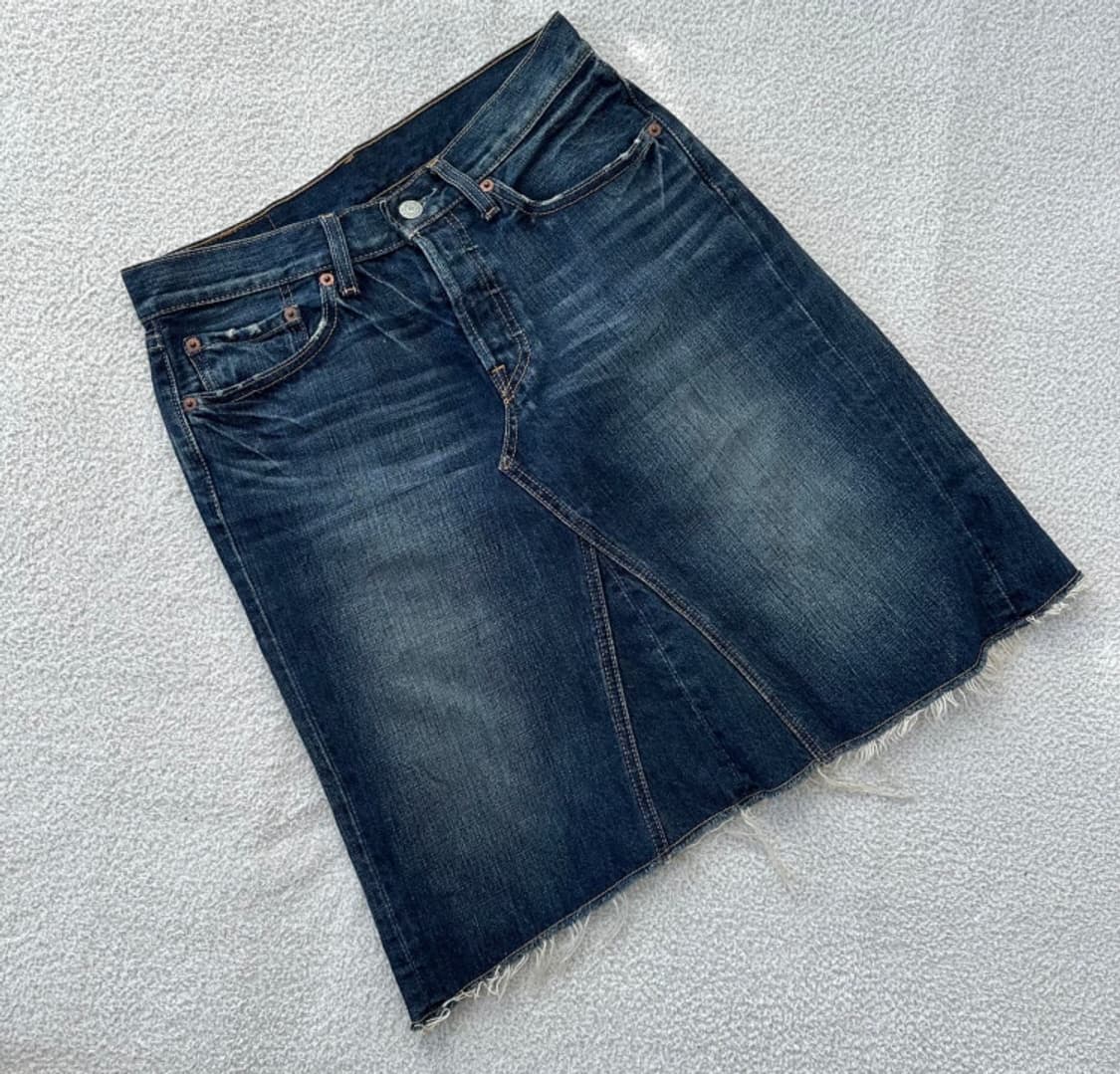 Levi’s 리바이스 501 진청 미디 데님 스커트 상품이미지2