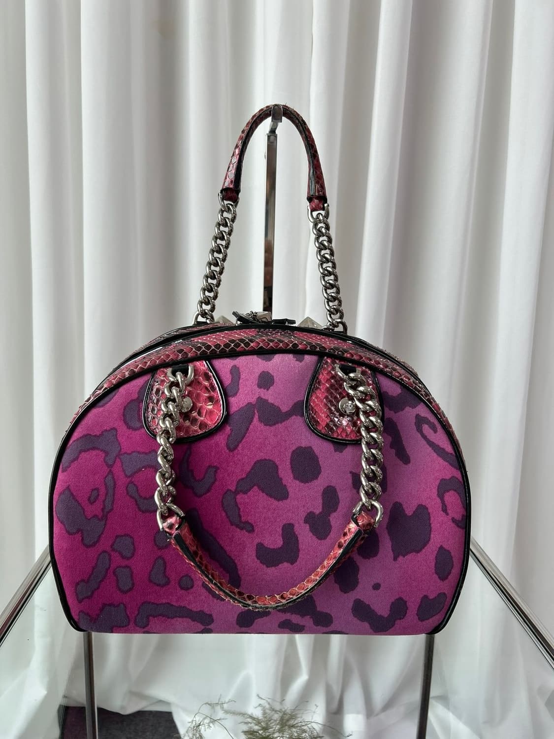 (레어) 디올 2004 파이톤 갬블러 다이스 보울러 숄버백 상품이미지5