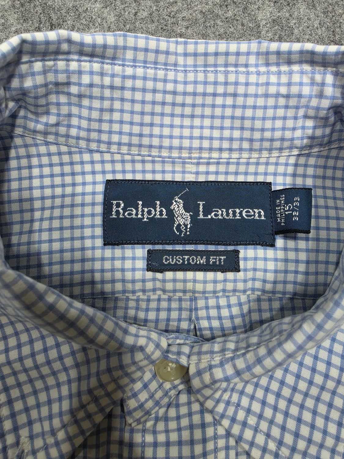 폴로 랄프로렌 커스컴핏 잔체크 셔츠 15 32/33 상품이미지6