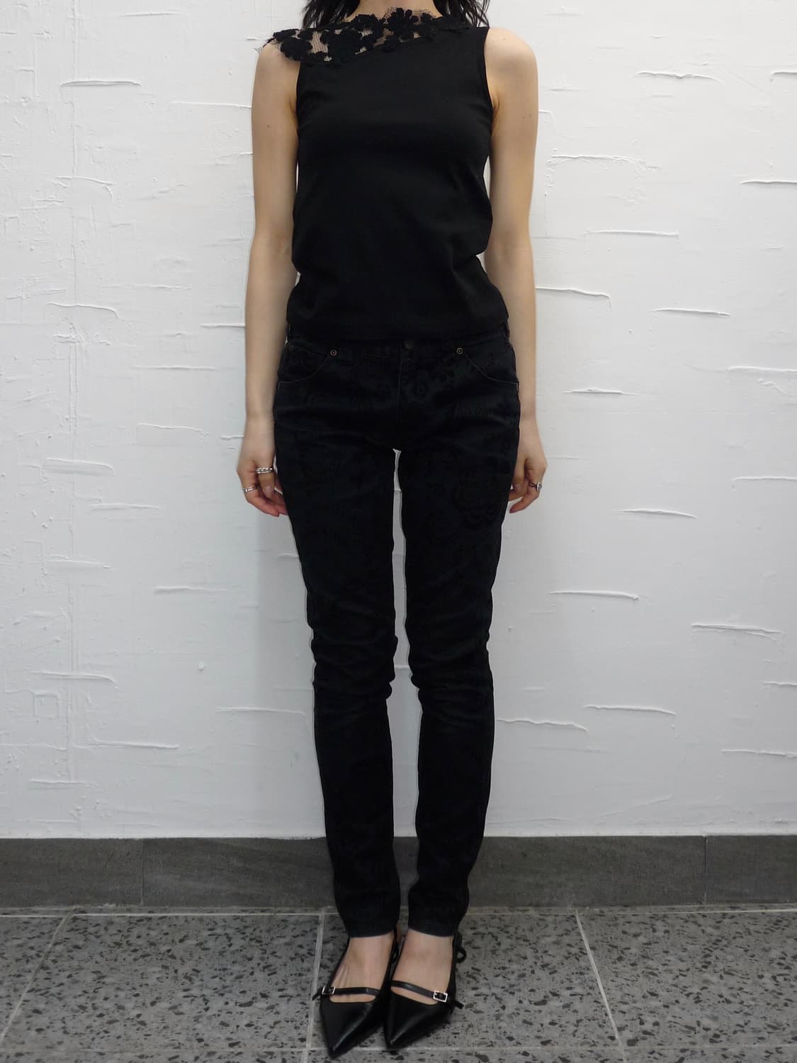 black lace sleeveless 상품이미지2