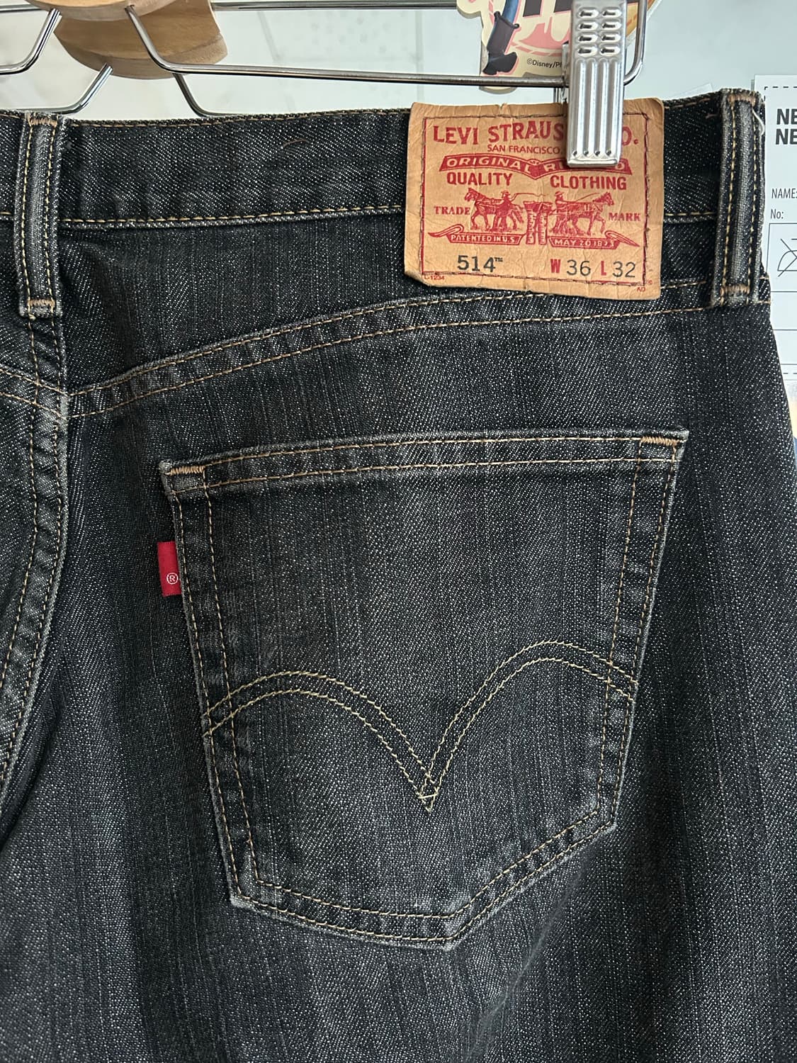 00‘s 리바이스514 블랙진 36in 상품이미지6