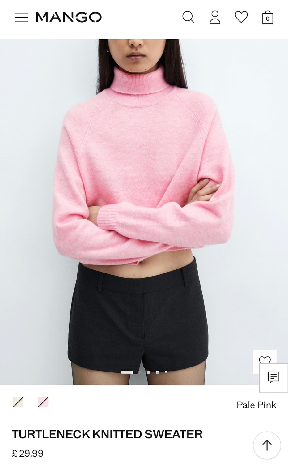 MANGO 딸기우유색 니트 M 상품이미지1