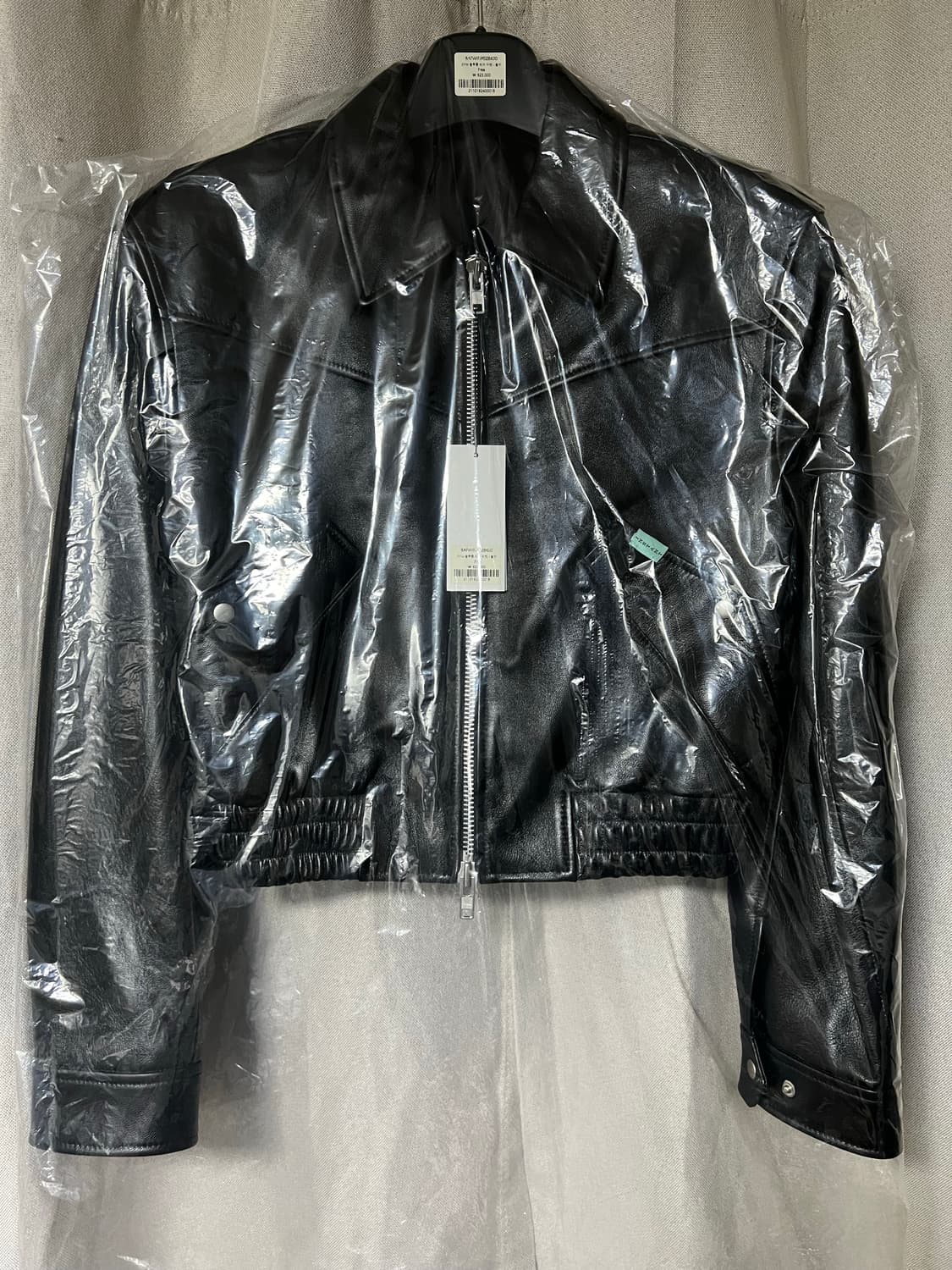 막장/구할수없는/새상품/약10%저렴)인스턴트펑크 블루종레더자켓-블랙 상품이미지3