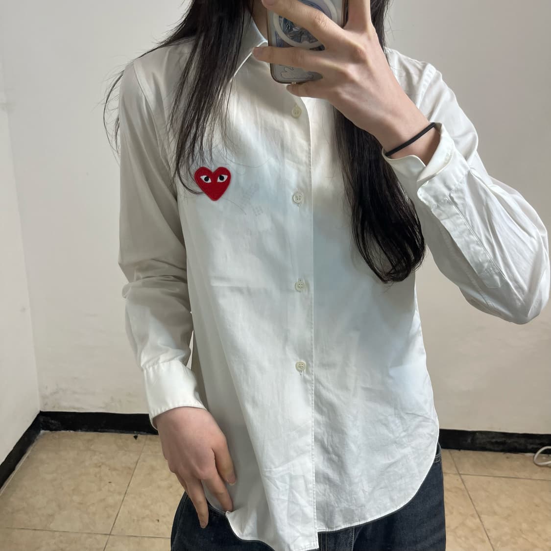 Comme des Garçons white logo shirt  상품이미지3