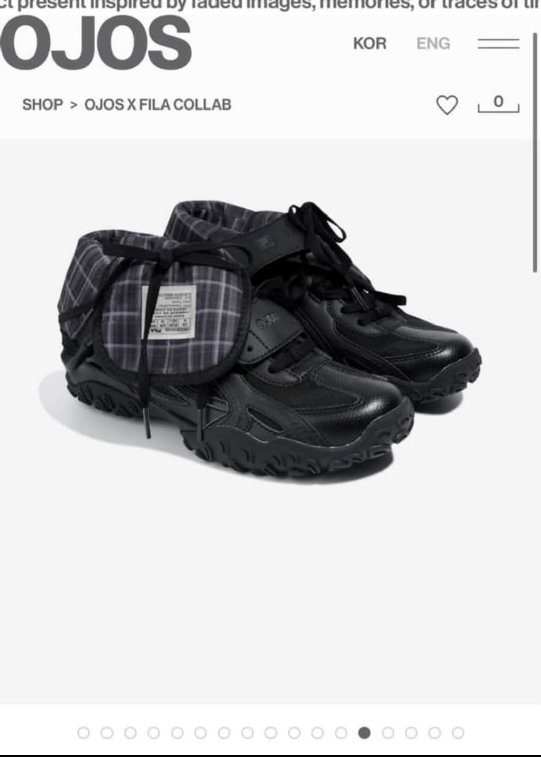 키트포함) 휠라 x 오호스 에샤페 미드 블랙 상품이미지1