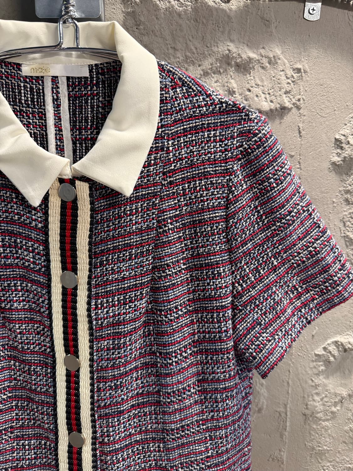 3 마쥬 MAJE 트위드 반팔 미니 원피스 멀티컬러 상품이미지3