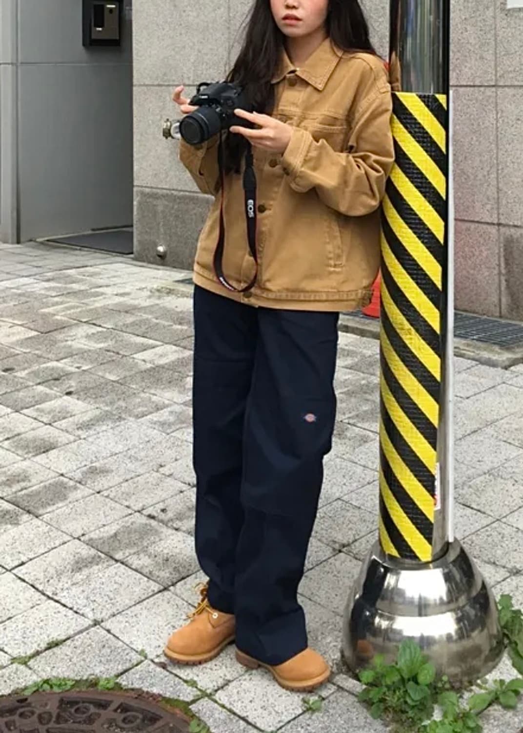 디키즈 더블니 28 x 32 블랙 루즈핏 워크 치노 팬츠 바지 와이드 상품이미지2