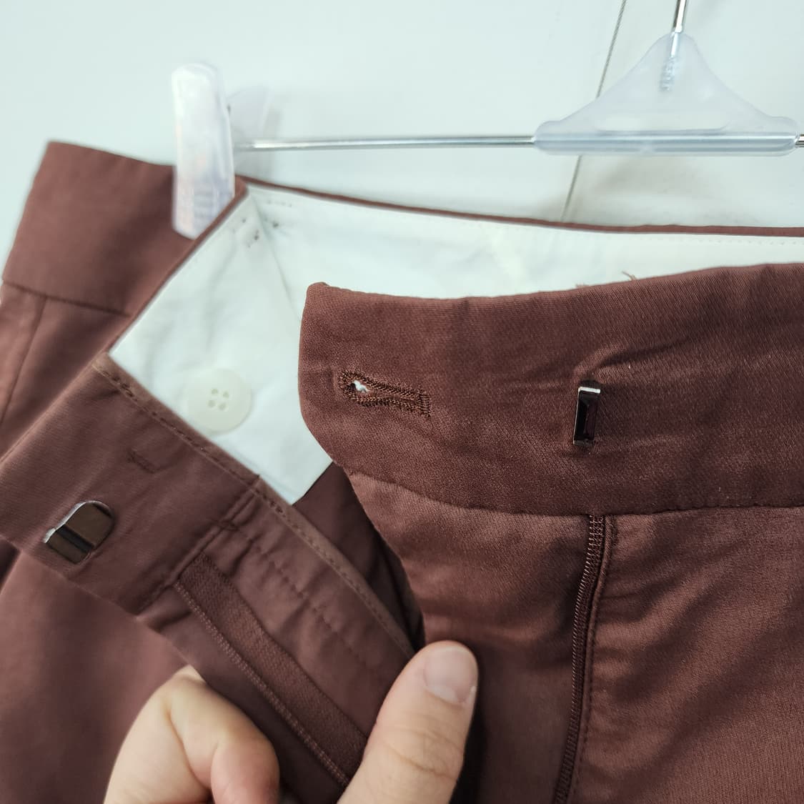 시스템 와이드 브라운 면바지 상품이미지4