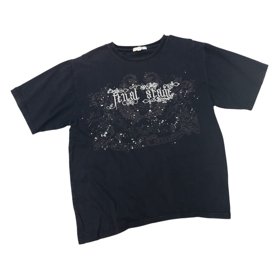 Ghetto 게토 빈티지 그래픽 프린팅 블랙 반팔 티셔츠 (M) 상품이미지1