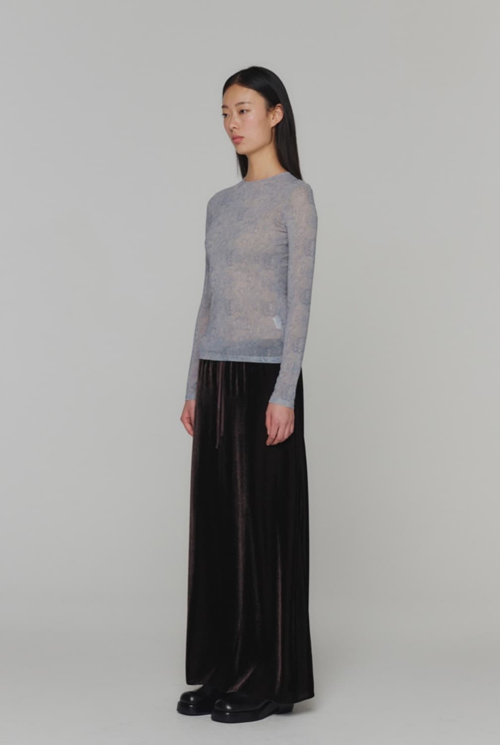 Amomento 아모멘토 벨벳 롱스커트 상품이미지3