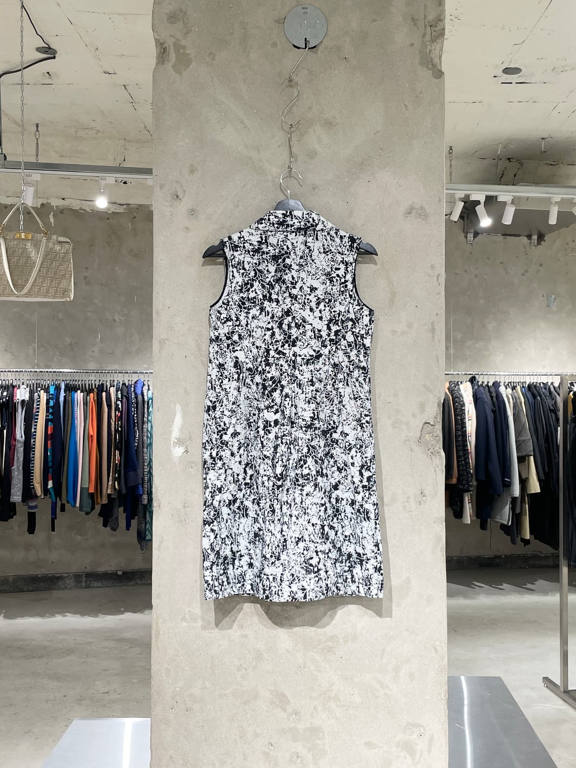 질샌더 13S/S 페인트 아트 히든 버튼 슬리브리스 미디원피스 상품이미지6