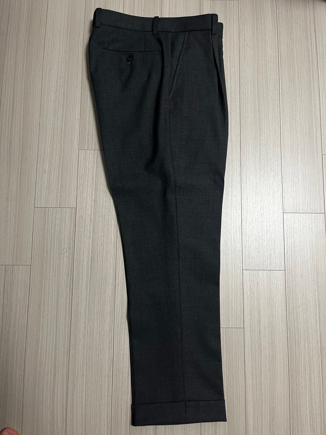 메버릭 meverick 클래식 울팬츠 원턱 미드그레이 S사이즈 상품이미지1