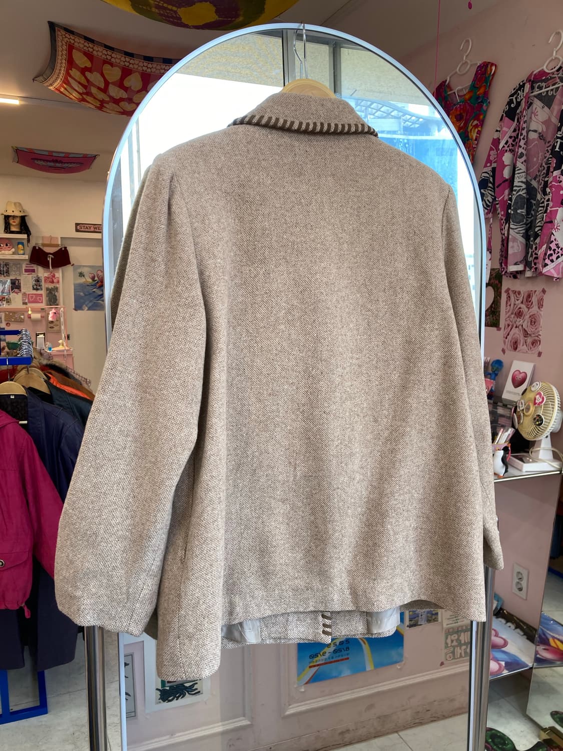 빈티지 브라운 버튼 미디 코트 상품이미지5