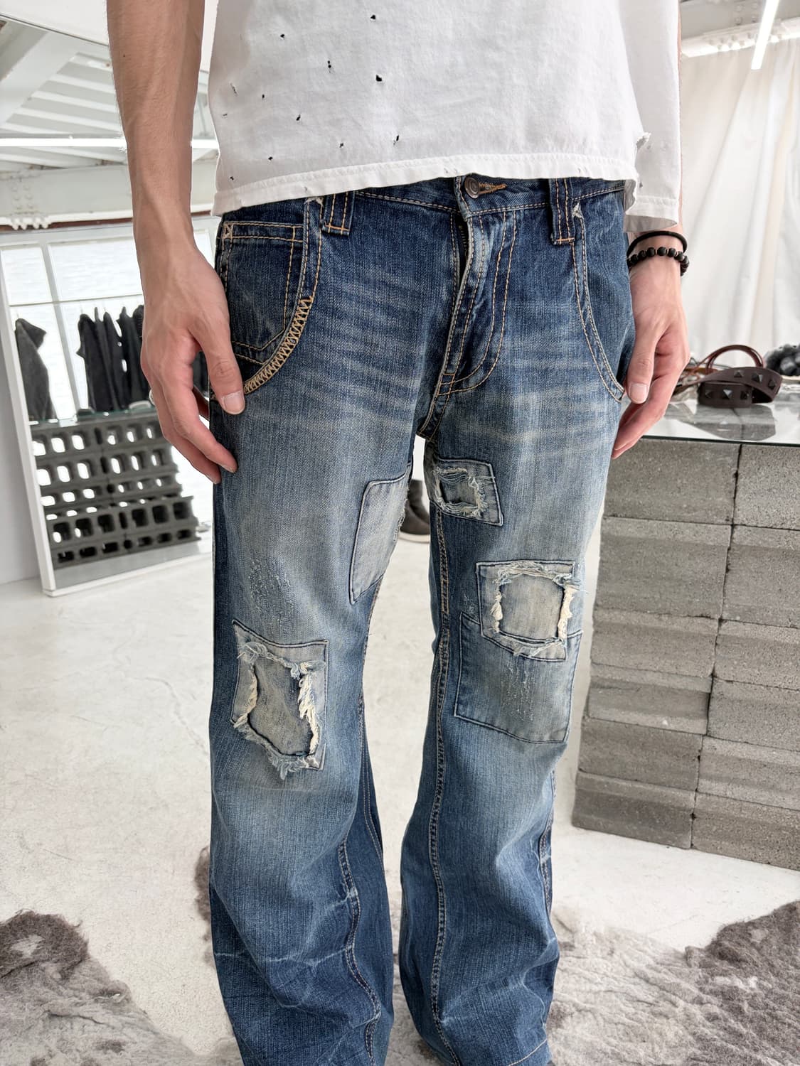 2000‘s vintage 패치 워크 데님 팬츠 상품이미지3