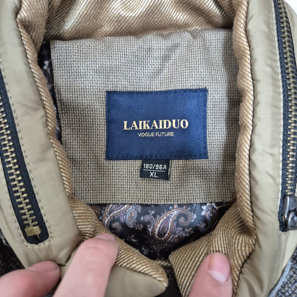 LAIKAIDUO 배색 집업 패딩 코트 XL(105) 상품이미지4