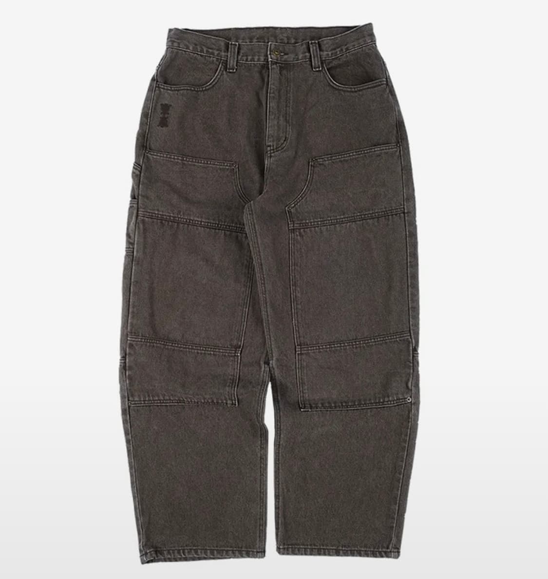 이알티알 ertr 로고 더블니 팬츠 브라운 상품이미지1