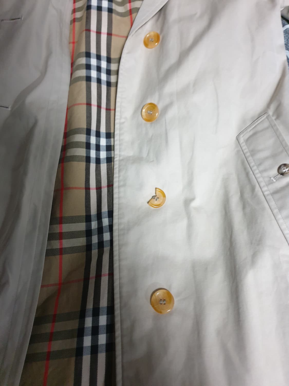 버버리 made in England 슬림핏 싱글 트렌치코트 베이지 (M) 상품이미지6