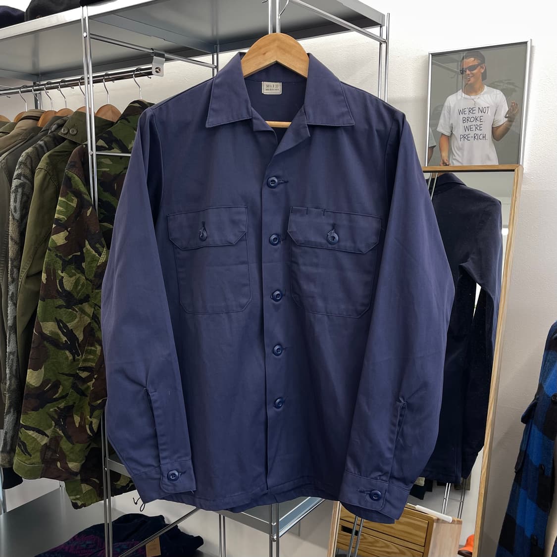 80s US Navy 미 해군 유틸리티 셔츠 자켓 (M) 상품이미지1