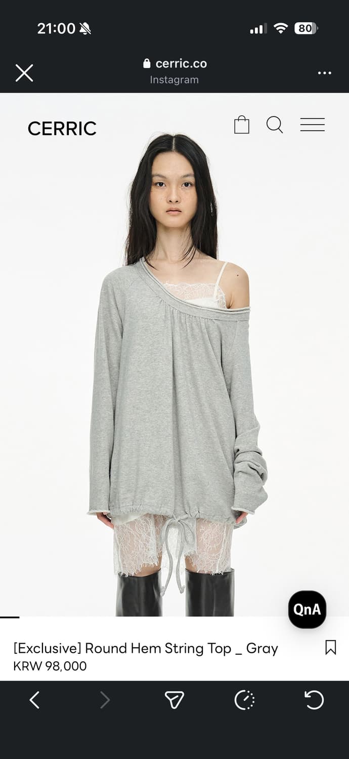 세릭 햄스트링 라운드 탑 그레이 상품이미지1