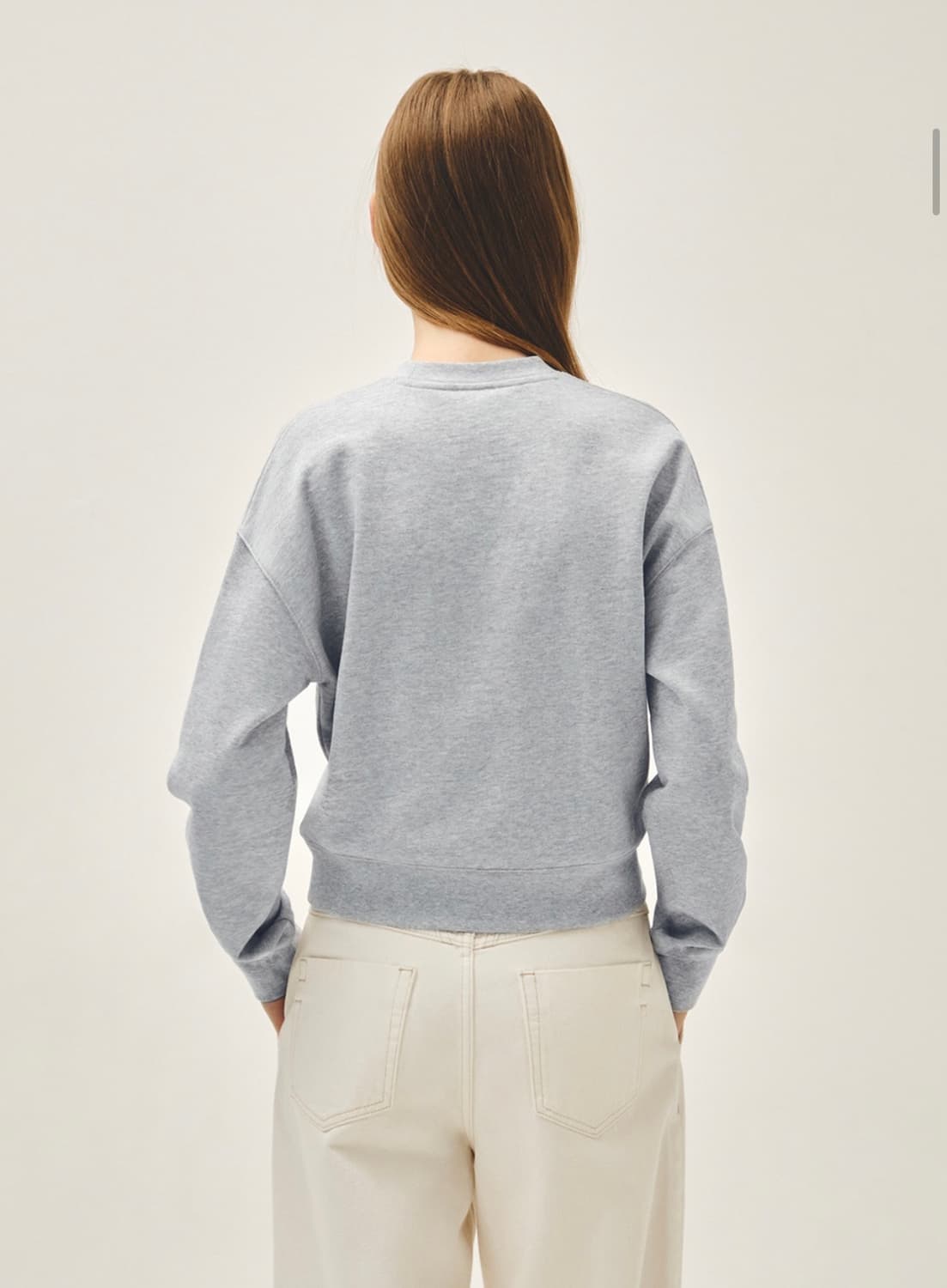 마리떼 클래식 로고 크롭 맨투맨 그레이 M 상품이미지3