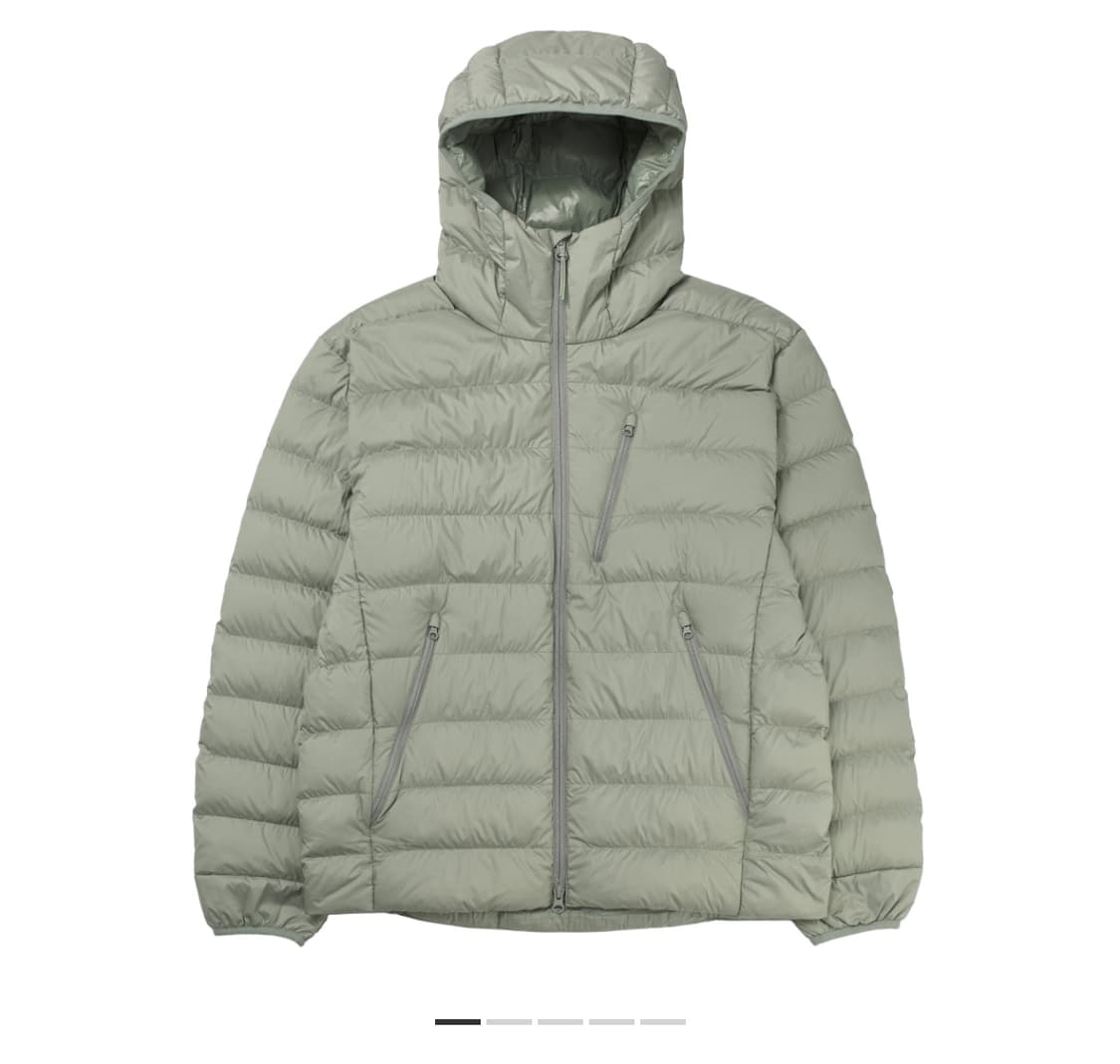 [M] 무신사 스탠다드 시티 레저 후디드 라이트 다운 재킷 피스타치오 상품이미지3