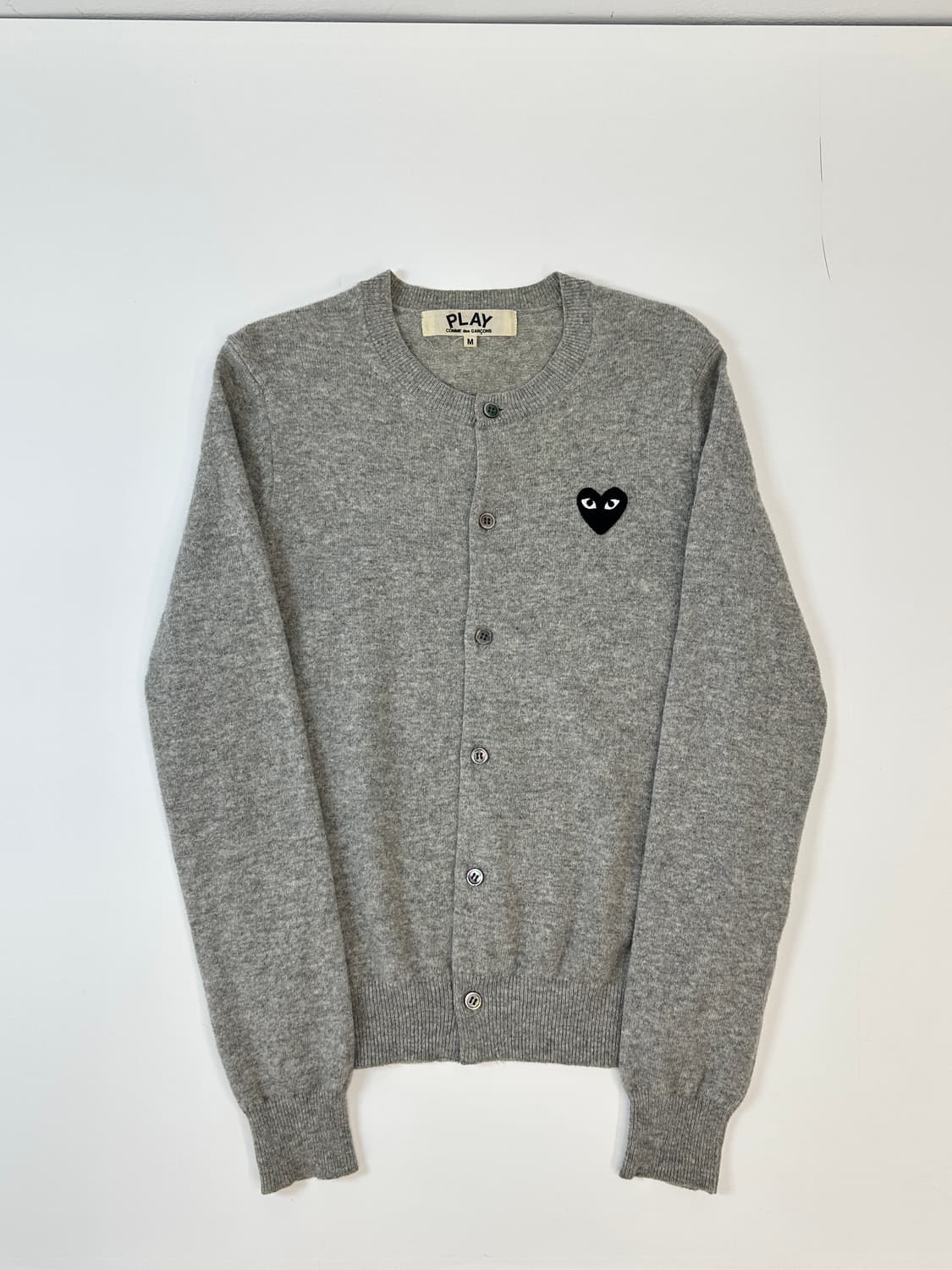꼼데가르송 그레이 울 가디건 하트와펜  상품이미지1