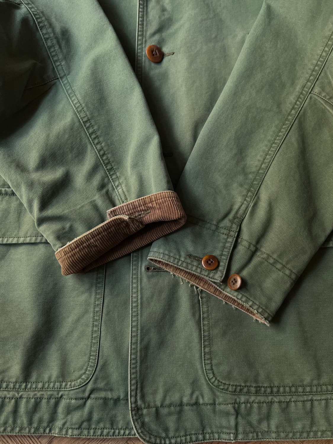 [L]엘엘빈 USA 빈티지그린 패턴 라이닝 코튼 헌팅 자켓 상품이미지5