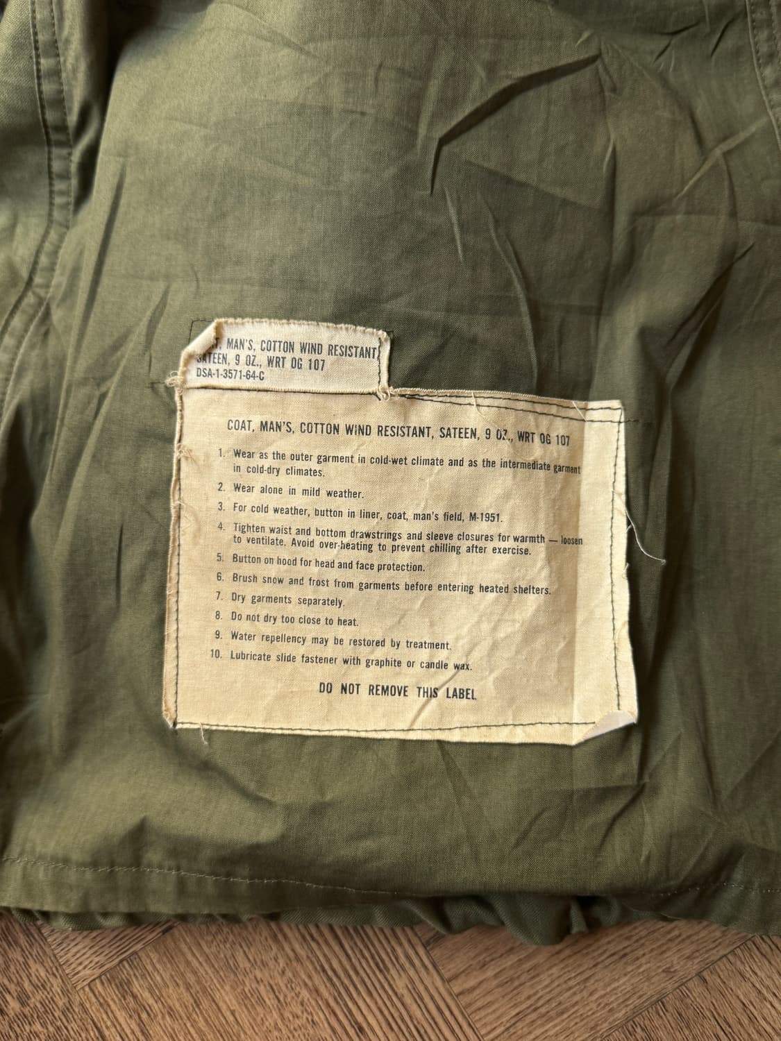 [S]60's 오리지널 U.S 밀리터리 M-51 필드자켓 상품이미지6