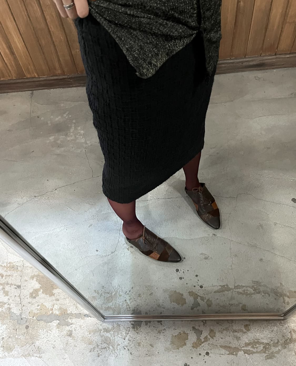 SALVATORE FERRAGAMO black tweed midi ski 상품이미지2