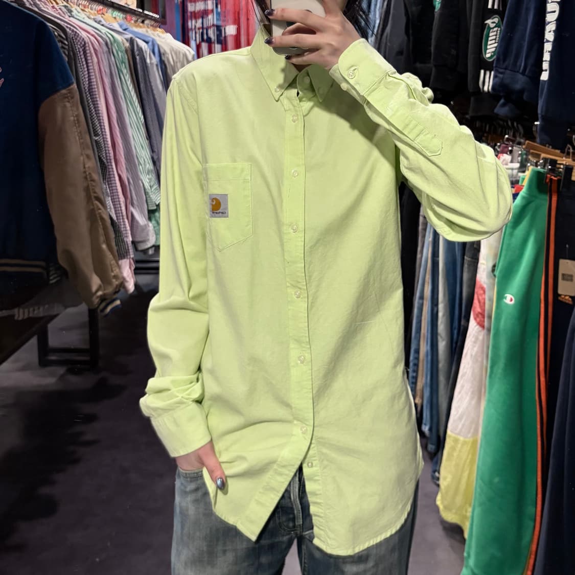 [IM] Carhartt 칼하트 긴팔 셔츠 라임 그린 상품이미지1