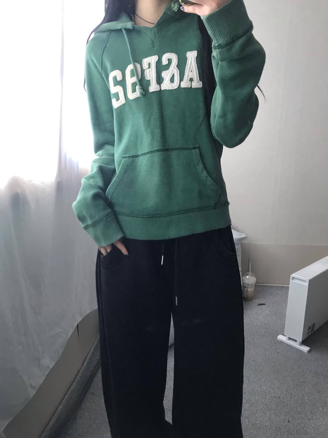 아베크롬비 빈티지그린 후드티 상품이미지2