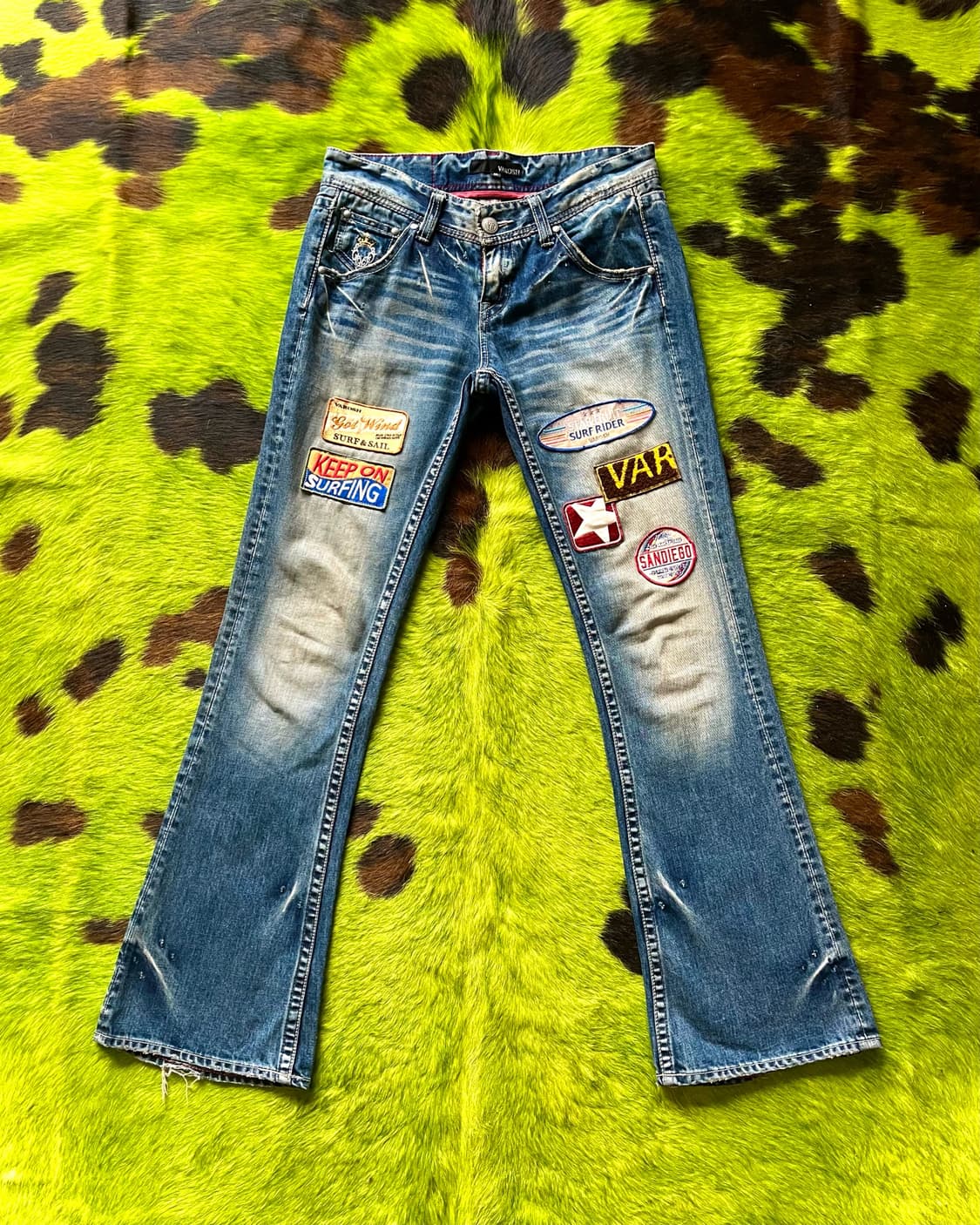 90-00s VAROSH Multi Patch BootsCut Jeans 상품이미지4