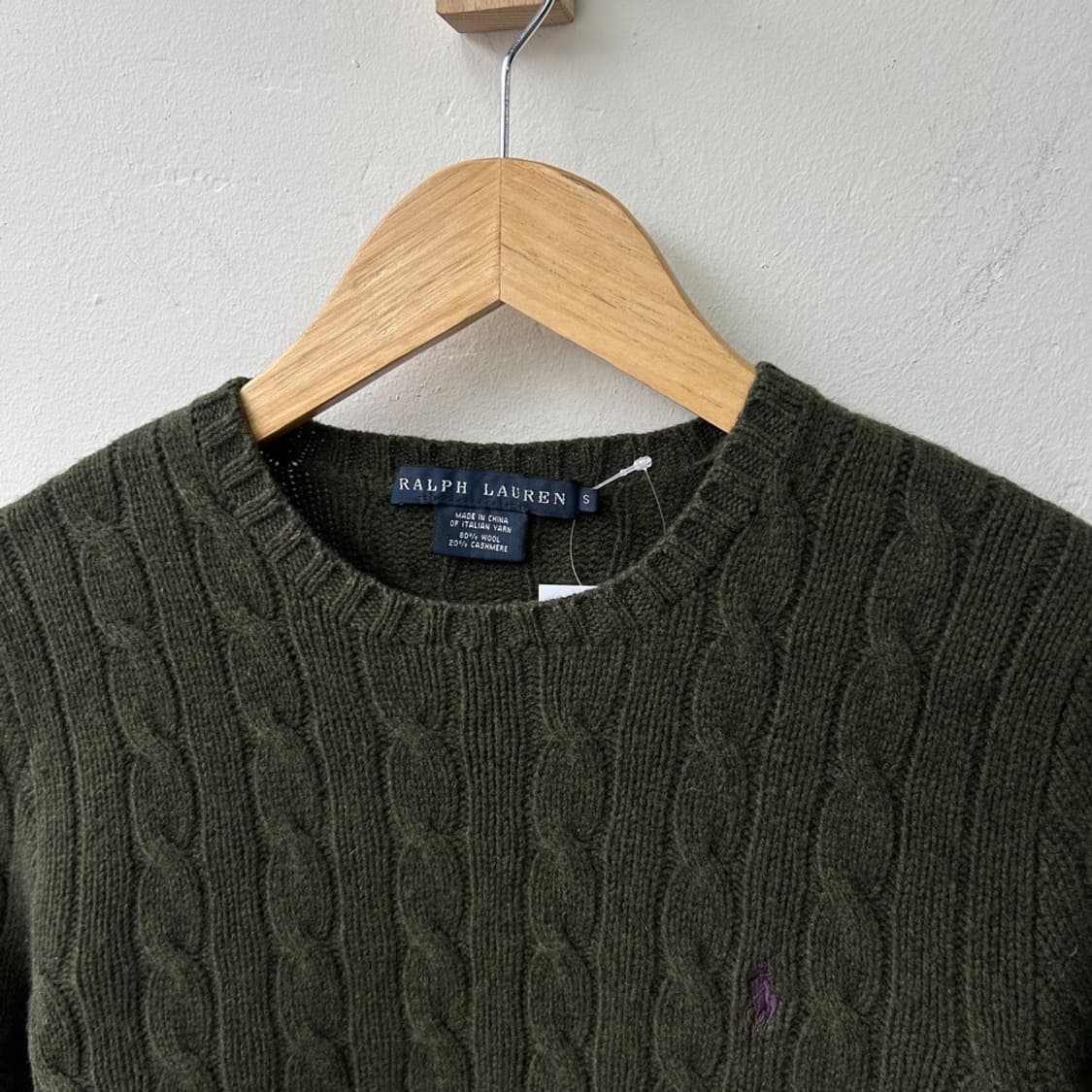 15957 - 폴로 랄프로렌 카키 케이블 울 니트 (울 80% 캐시미어  상품이미지3