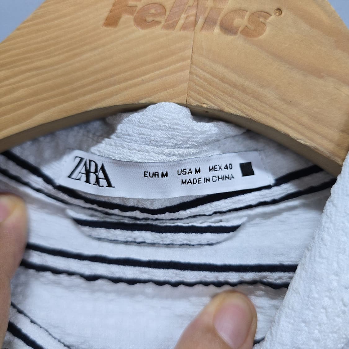 자라(ZARA) 스트라이프 반팔셔츠  M 상품이미지4