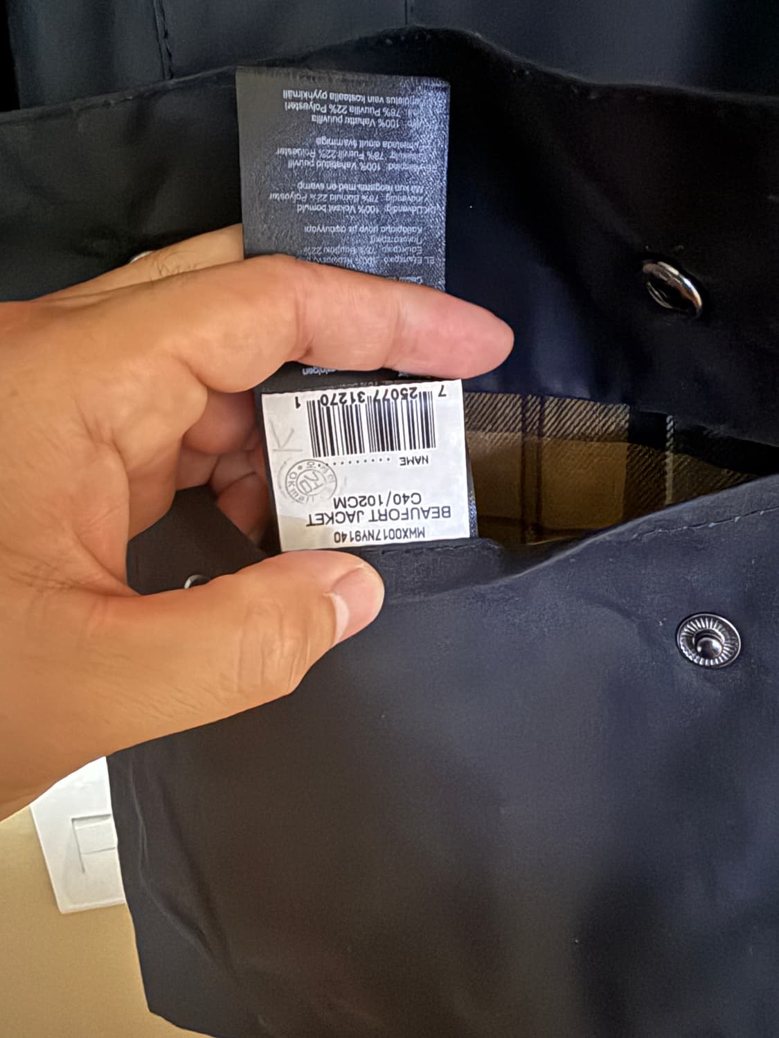 바버 뷰포트 네이비 40사이 판매(상태극상) 상품이미지2