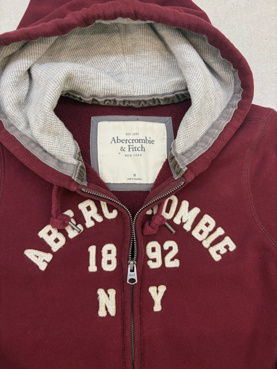 아베크롬비 피치 후드집업 버건디  상품이미지3