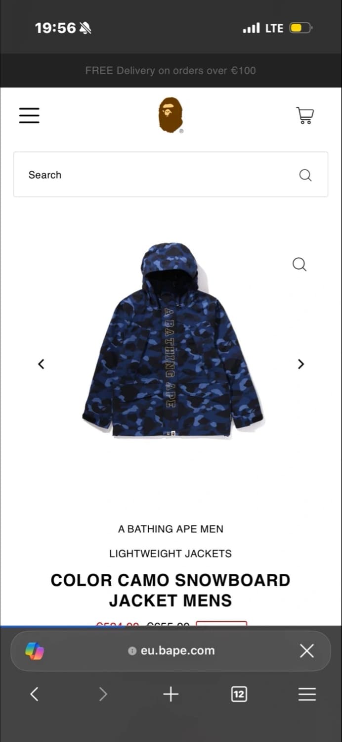 베이프 카모 스노우보드자켓 네이비 S 상품이미지8