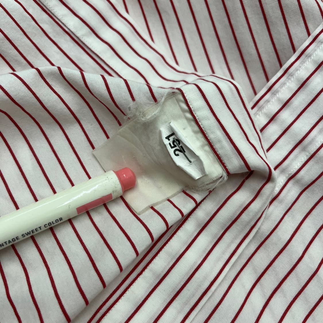 폴로 랄프로렌 네이비포니 레드 단가라 화이트 셔츠 42 상품이미지6