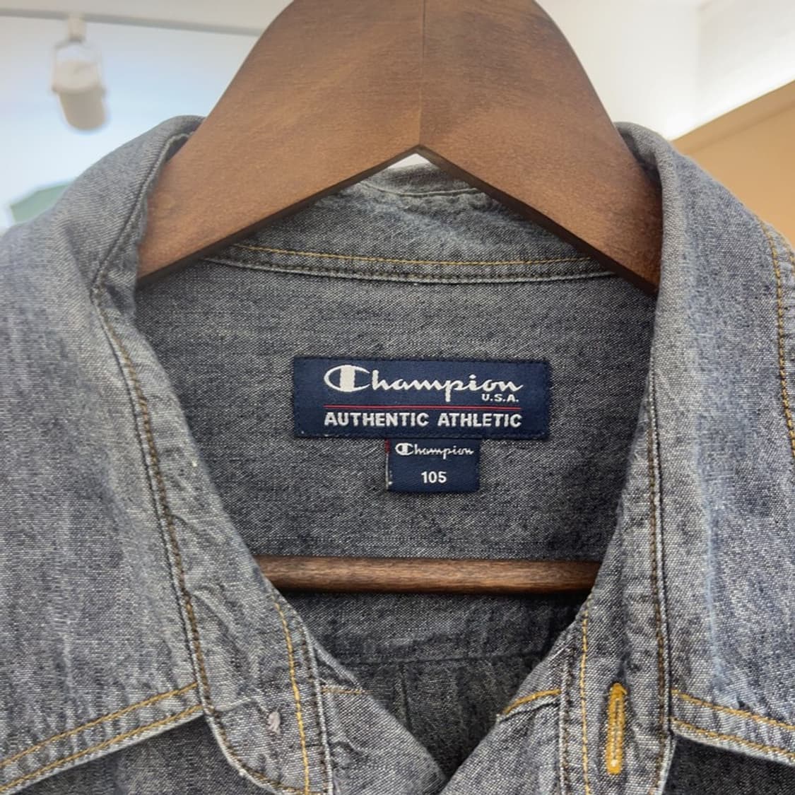 챔피온 어센틱 올드스쿨 데님 청셔츠 105 C06400 상품이미지5