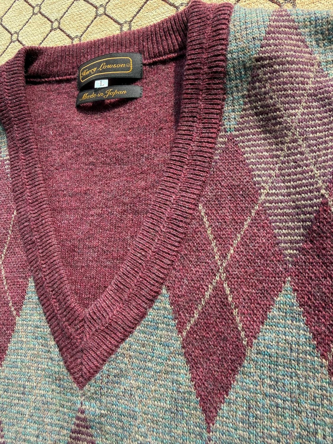 버건디 아가일 니트 상품이미지3