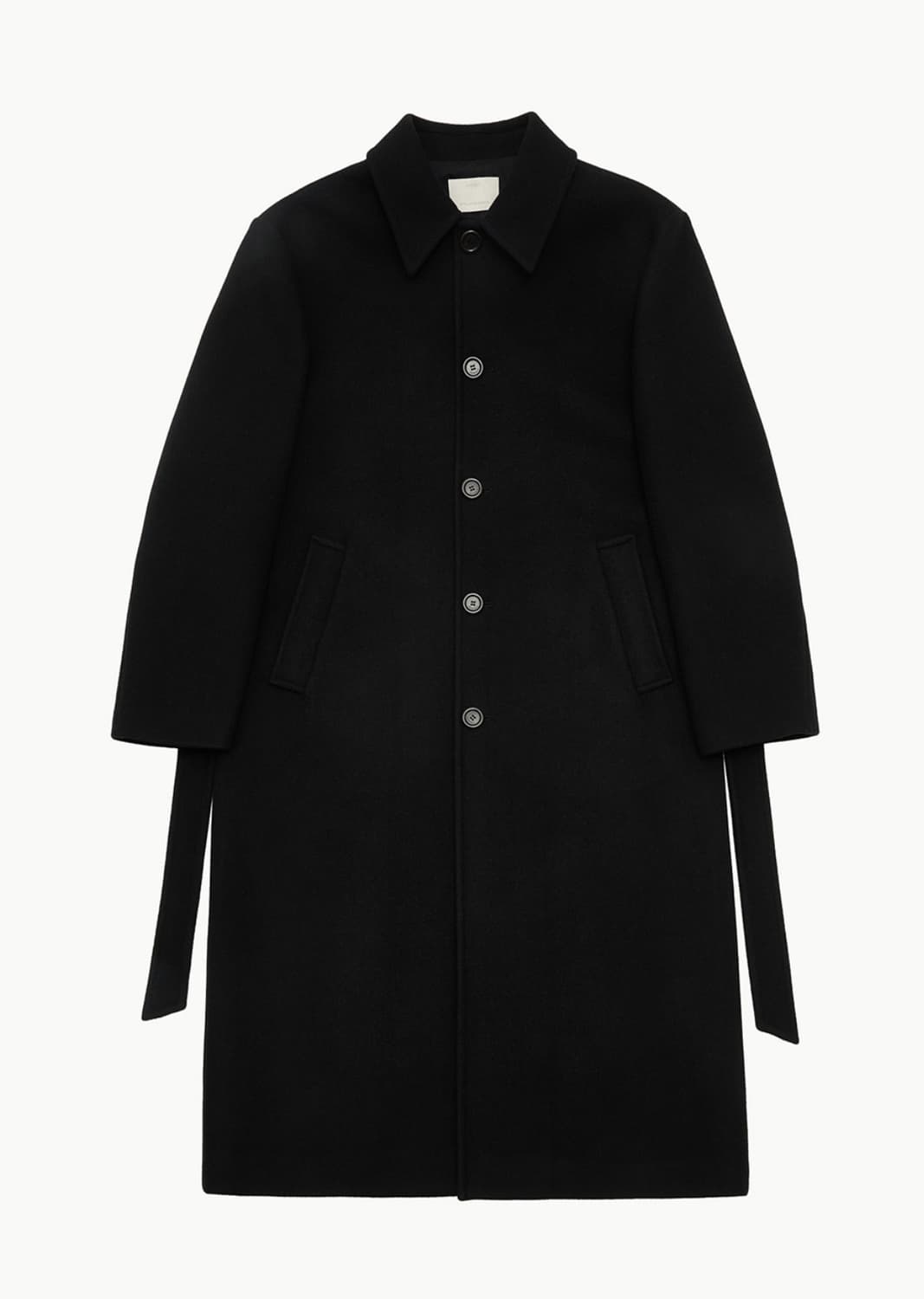 아모멘토 맨즈 싱글 브레스티드 롱 코트 블랙 L 새상품 상품이미지1