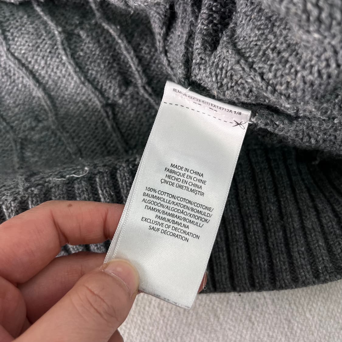 100 폴로랄프로렌 꽈배기 그레이 니트 상품이미지6