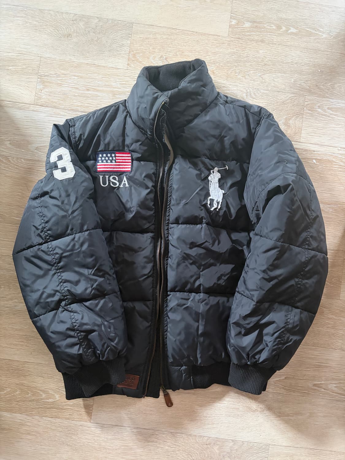 폴로 빅포니 성조기 패딩 블랙 M 상품이미지1