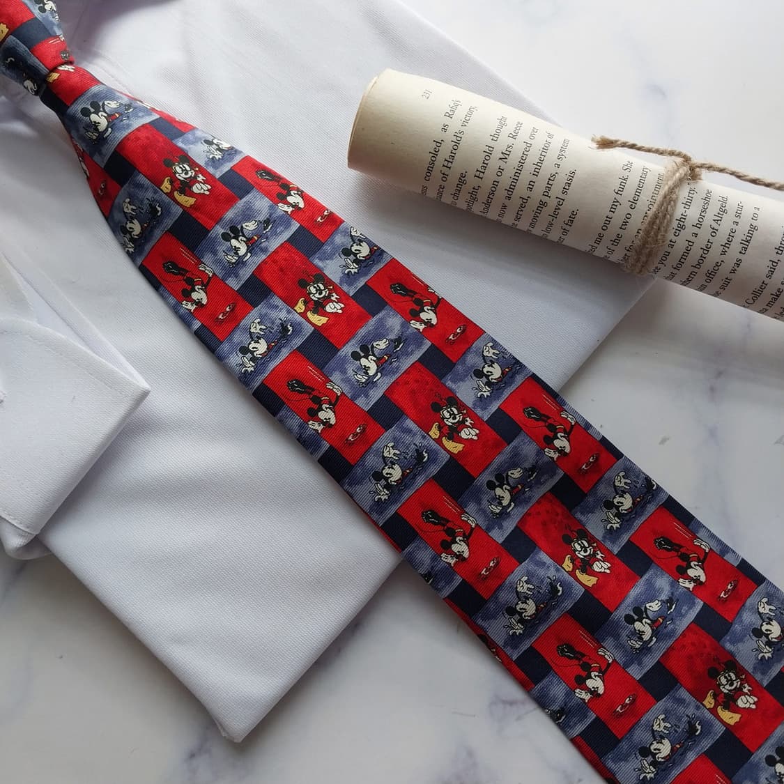 타이렉 미키마우스 패턴 넥타이 9.7cm S~A+등급 K2461 상품이미지6