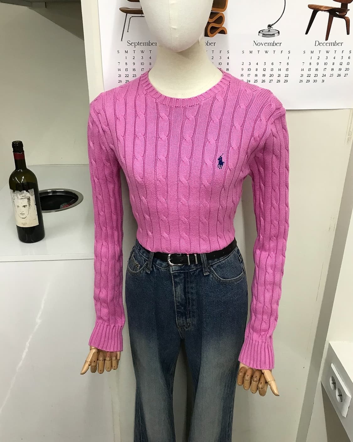 폴로 핑크 케이블 니트 상품이미지9