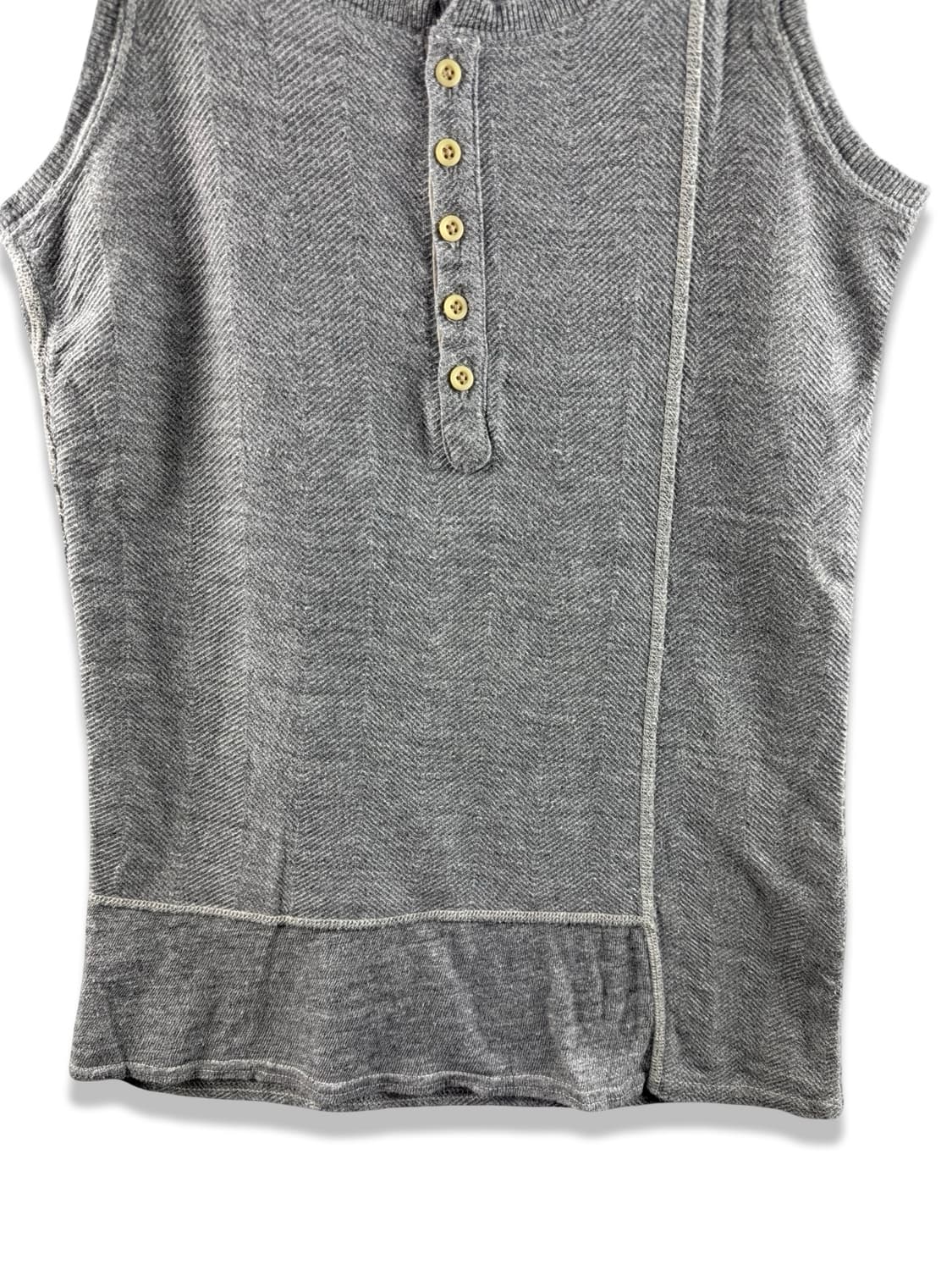 Kapital Herringbone Rib Henley 슬리브리스3371 상품이미지4
