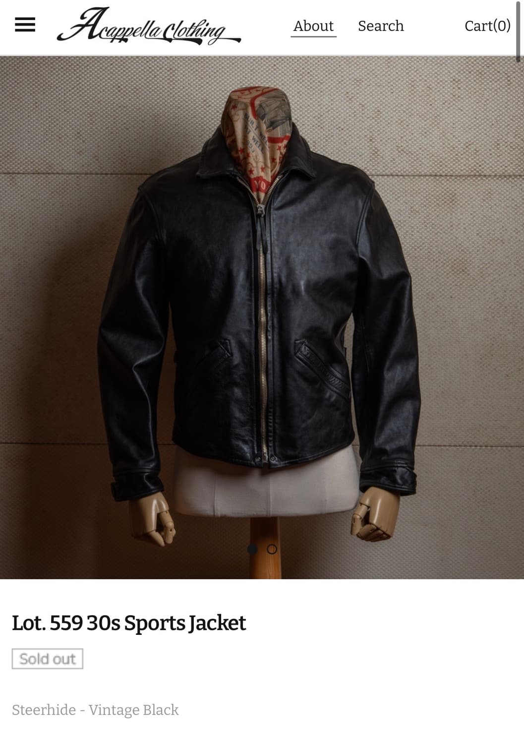 아카펠라클로딩 30s 559 스포츠자켓 44 가죽자켓 레더자켓 상품이미지1