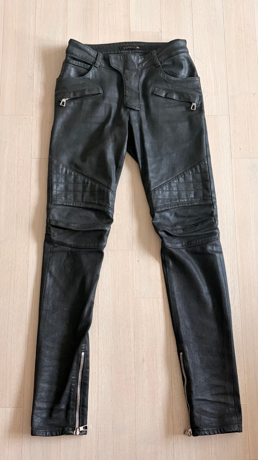 Balmain 지퍼 바이커 진 상품이미지1