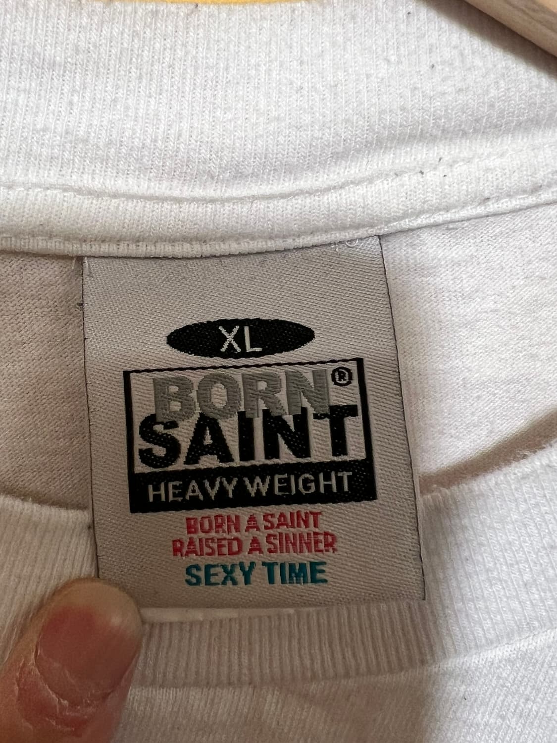 [XL] 세인트 마이클 x 본앤레이즈드 본 세인트 롱슬리브 티셔츠 화이트 상품이미지6